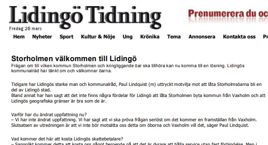 Storholmen välkommen till Lidingö